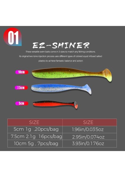 Col.l Stili 100MM 7 Adet Bearkıng Ez Er Balıkçılık Yemleri Wobblers Sazan Balıkçılık Yumuşak Yemler Silikon Yapay Çift Renkli Yemler (Yurt Dışından)