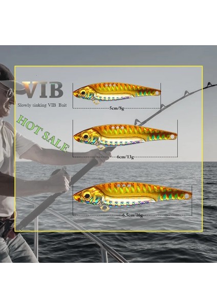 Sarı Stil 16 Gram Metal Vib Balıkçılık Cazibesi Ağırlıkları Uzun Atış Yuvaları Kanca Metal Jig Articulos De Pesca Isca Yapay Bas Yemi Derin Deniz Balıkçılığı (Yurt Dışından)