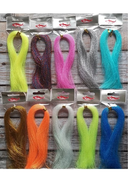 1 Karışık Renkler Stili 10 Parça Demetler Fly Fishing Bağlama Trands cm Flashabou Holografik Tinsel Kristal Flaş Ip Jig Kanca Cazibesi (Yurt Dışından) fırsatları