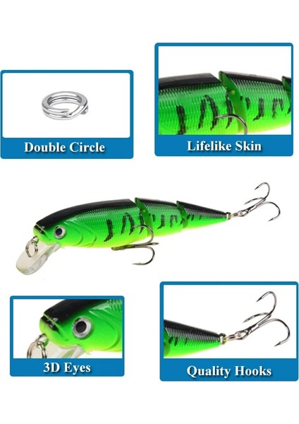No.1 Tarzı 1 Adet Wobblers Balıkçılık Cazibesi Çok Bölümlü Sert Baitg Yapay Yem Minnow Cazibesi Crankbait Levrek Sazan Olta Takımı Cazibesi (Yurt Dışından) modelleri