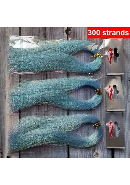 7 Açık Mavi Tarzı 10 Parça Demetler Fly Fishing Bağlama Trands cm Flashabou Holografik Tinsel Kristal Flaş Ip Jig Kanca Cazibesi (Yurt Dışından)