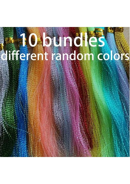 7 Açık Mavi Tarzı 10 Parça Demetler Fly Fishing Bağlama Trands cm Flashabou Holografik Tinsel Kristal Flaş Ip Jig Kanca Cazibesi (Yurt Dışından) modelleri