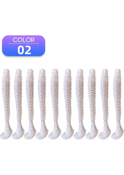 Haki Stili 5cm Veya 5.5cm 10 Adet Et Balıkçılık Yumuşak Cazibesi Turna Levrek Deniz Silikon Yem Bass Swimbait Wobblers Yapay Shad Alabalık Tuz Solucan Kış 50MM (Yurt Dışından)