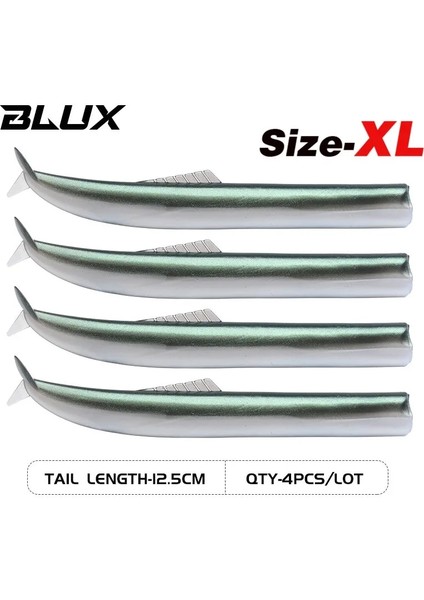 Size.xl Clr.c Kuyruk Stili Blux Flash Kum Yılan Balığı 14GG Yumuşak Balıkçılık Cazibesi Kuyruk Jig Kafa Kanca Minnow Yapay Yem Tuzlu Su Levrek Swimbait Takımı Dişli (Yurt Dışından)