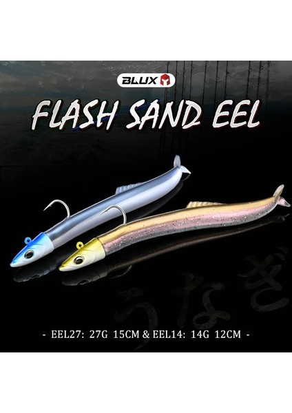 Size.xl Clr.c Kuyruk Stili Blux Flash Kum Yılan Balığı 14GG Yumuşak Balıkçılık Cazibesi Kuyruk Jig Kafa Kanca Minnow Yapay Yem Tuzlu Su Levrek Swimbait Takımı Dişli (Yurt Dışından) modelleri