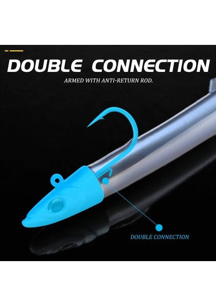 Size.xl Clr.c Kuyruk Stili Blux Flash Kum Yılan Balığı 14GG Yumuşak Balıkçılık Cazibesi Kuyruk Jig Kafa Kanca Minnow Yapay Yem Tuzlu Su Levrek Swimbait Takımı Dişli (Yurt Dışından) indirimleri