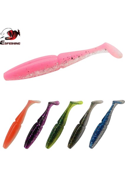 PA16 Stili 50MM 12 Adet Esfıshıng Kolay Parlatıcı Shad Balıkçılık Lures Yumuşak Cazibesi Leurre Souple Swimbait Kiti Isca Yapay Titreşim Kuyruk (Yurt Dışından)