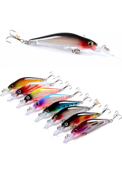 No.9 Tarzı 1 Adet Yüzer Lazer Minnow Balıkçılık Lures 8.3cm 6.2g Wobbler Crankbait Mücadele 3D Gözler Sert Plastik Yem Bas Pike Sazan Balıkçılık (Yurt Dışından)