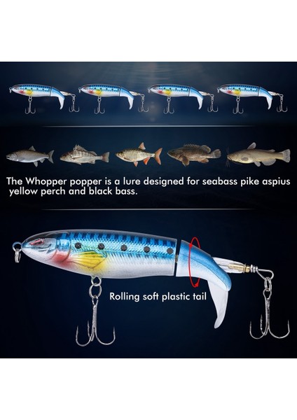 17G 02 Tarzı Goture Whopper Popper 10CMCMCM Topwater Balık Tutma Cazibesi Blowups Turna Yemleri Dönen Kuyruk Olta Takımı Crankbait Wobblers (Yurt Dışından) indirimleri