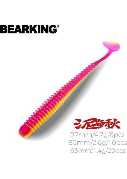 K Tarzı 97MM 6 Adet Bearkıng Balıkçılık Cazibesi Yumuşak Cazibesi Shad Silikon Yemler Wobblers Swimbait Yapay Leurre Esnek (Yurt Dışından) fiyatları