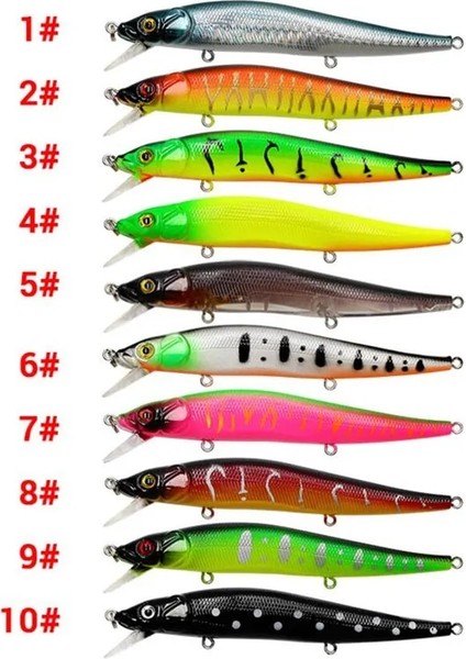 No.6 Tarzı 14G 11.5cm 1 Adet Yeni Cazibesi 11.5cmg 10 Renk Plastik Mino 3D Göz Gerçekçi Vücut Ayırıcı Yüzük Keskin Kanca Yapay Yem (Yurt Dışından) modelleri