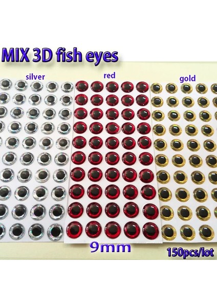Flaş 5mm 135PCS Tarzı Ix Balıkçılık Cazibesi Gözler Uçar Balık Gözleri Uçar Bağlama Malzemesi, Cazibesi Yemler Gümüş + Altın + Kırmızı Karışımı Toatl Lotu Yapar (Yurt Dışından) fırsatları