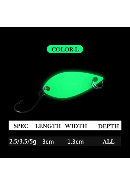 Renk-L Stili 2.5g X-Fin 3cm 2.5g.5gg Olta Takımı Metal Kaşık Cazibesi Keskin Kanca Sert Pullar Cazibesi Yem Tatlı Su Tuzlu Su Kaşığı (Yurt Dışından)