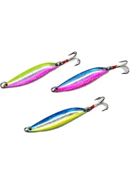 Mavi Yeşil Stil 17G Gökkuşağı Wobblers Vıb 5g 8g 17G Lazer Cazibesi Metal Jig Yavaş Jiggingtrolling Wobbler Metal Kaşık Tüy Kancalı Cazibesi Balık (Yurt Dışından) modelleri
