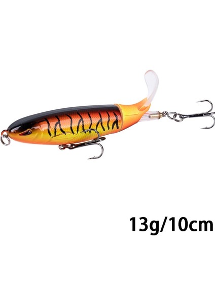 13G Sarı Stil Goture Whopper Popper 10CMCMCM Topwater Balık Tutma Cazibesi Blowups Turna Yemleri Dönen Kuyruk Olta Takımı Crankbait Wobblers (Yurt Dışından)