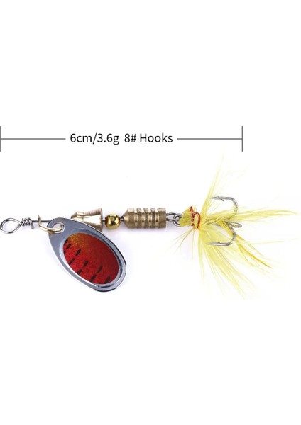 SP064 Stili .7cm.3g Yapay Altın Gümüş Kaşık Cazibesi Metal Er Balıkçılık Lures Pesca Olta Takımı Er Yem 4 # Kanca (Yurt Dışından)