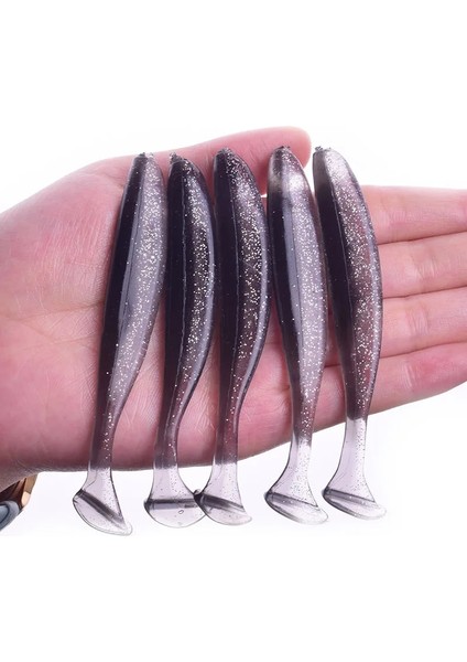 C Stili 95MM 4.8g 5 Adet Proleurre Shad Solucan Yumuşak Yem T Kuyruk Jig Wobblers Balıkçılık Cazibesi Bass Pike Aritificial Silikon Swimbait (Yurt Dışından)