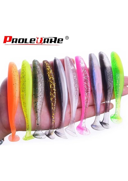 C Stili 95MM 4.8g 5 Adet Proleurre Shad Solucan Yumuşak Yem T Kuyruk Jig Wobblers Balıkçılık Cazibesi Bass Pike Aritificial Silikon Swimbait (Yurt Dışından)