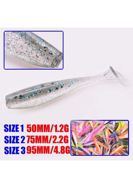 C Stili 95MM 4.8g 5 Adet Proleurre Shad Solucan Yumuşak Yem T Kuyruk Jig Wobblers Balıkçılık Cazibesi Bass Pike Aritificial Silikon Swimbait (Yurt Dışından)