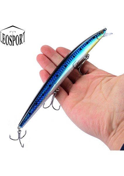 NO47 Tarzı En Çok Satan M 24G Büyük Uzun Balık Minnow Deniz Balıkçılığı Yemi 3D Gözler Güçlü Kancalar Deniz Balıkçılığı Için Lures (Yurt Dışından) fiyatları