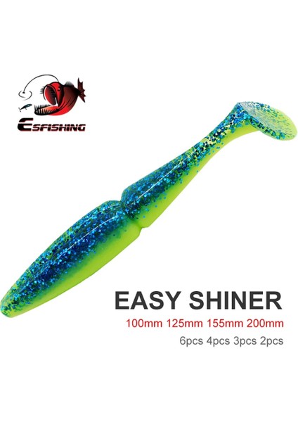 CA85 Stili 100MM 6 Adet Esfıshıng Kolay Parlatıcı Shad Li Lures Pesca Balıkçılık Yumuşak Lures Silikon Yem Wobblers Leurre Souple (Yurt Dışından)