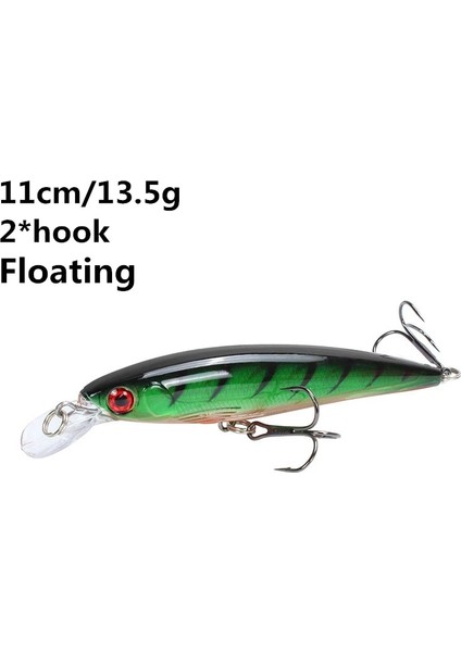 No.19 Tarzı Minnow Balıkçılık Cazibesi 11CM 7.5cm Batan Wobblers Pesca Yapay Sert Yem 3 Kanca Crankbait Bas Sazan Lures Olta Takımı (Yurt Dışından)
