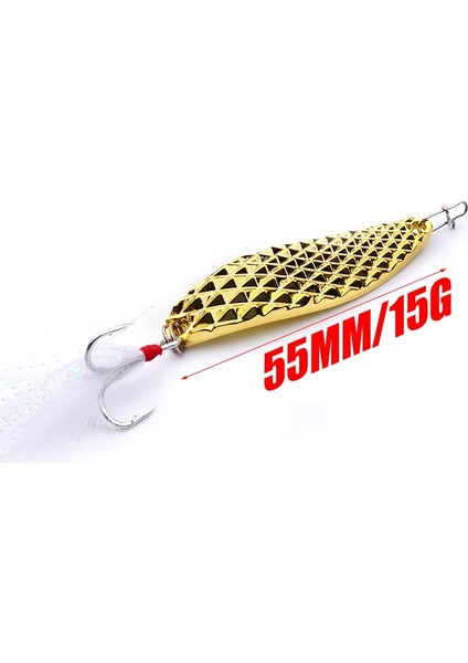 15G Tarzı 1 Adet Metal Er Kaşık Balıkçılık Lures 7g 10G 15G Altın Gümüş Tüy Tiz Kanca ile Yapay Yem Alabalık Pike Bas Mücadele (Yurt Dışından)