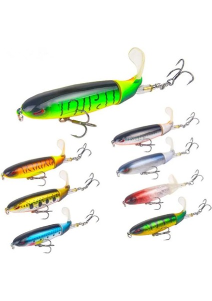 No.7 Tarzı 1 Adet Li Whopper Plopper G Üst Su Popper Balıkçılık Cazibesi Sert Yem Wobblers Dönen Yumuşak Kuyruk Olta Takımı (Yurt Dışından)