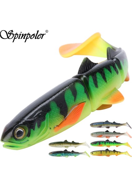 Renk E Stili 58G 22CM 8.6 Inç Spinpoler 3 Eklemli Yumuşak Plastik Yem Yüzme Kürek Kuyruğu Swimbait 16CM 22CM Pike Bass Muskie Big T Kuyruk Yumuşak Cazibesi (Yurt Dışından) fiyatları