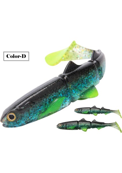 Renk E Stili 58G 22CM 8.6 Inç Spinpoler 3 Eklemli Yumuşak Plastik Yem Yüzme Kürek Kuyruğu Swimbait 16CM 22CM Pike Bass Muskie Big T Kuyruk Yumuşak Cazibesi (Yurt Dışından) fırsatları
