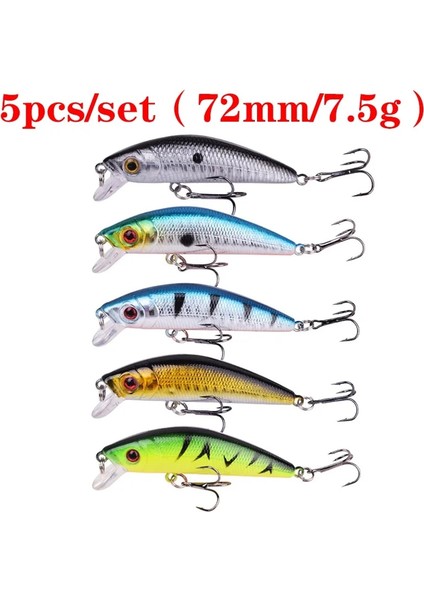 5 Adet 55MM 8g Tarzı Proleurre Yüce Karışık Balıkçılık Cazibesi Kitleri Wobbler Crankbait Swimbait Minnow Sert Baiters Sazan Yem Seti Olta Takımı (Yurt Dışından) modelleri