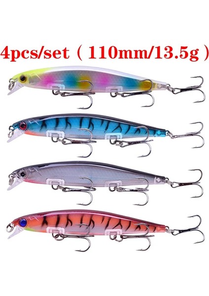 4 Adet 110MM 13.5g Tarzı Proleurre Yüce Karışık Balıkçılık Cazibesi Kitleri Wobbler Crankbait Swimbait Minnow Sert Baiters Sazan Yem Seti Olta Takımı (Yurt Dışından)