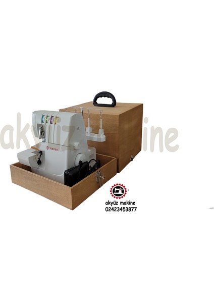 Overlok Makinesi Taşıma Çantası %100AHŞAP Kontraplak