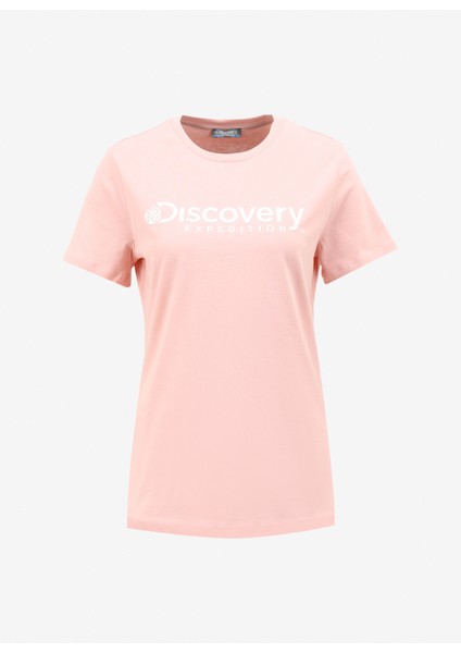 Açık Pembe Kadın Bisiklet Yaka T-Shirt D4SL-TST3053