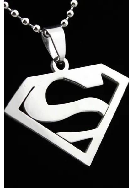 Paslanmaz Çelik Unisex Kadın Erkek Superman Kolye Kararmaz ECK53