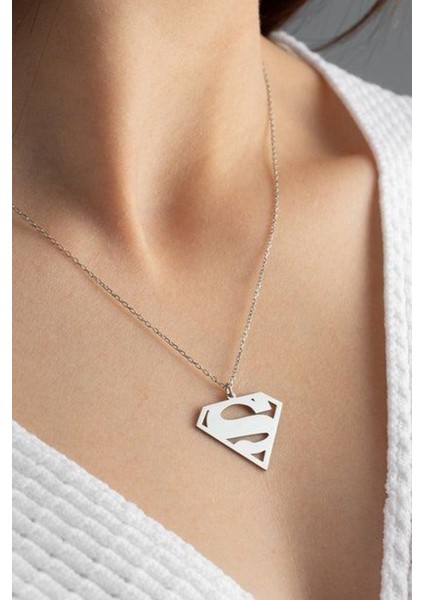 Paslanmaz Çelik Unisex Kadın Erkek Superman Kolye Kararmaz ECK53 fırsatları