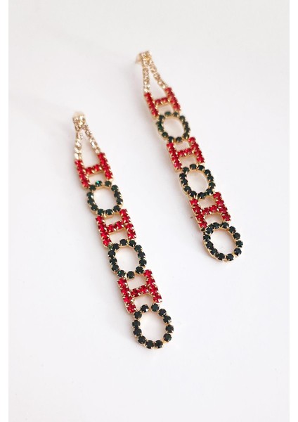 Ho Ho Ho Taşlı Yılbaşı Küpe