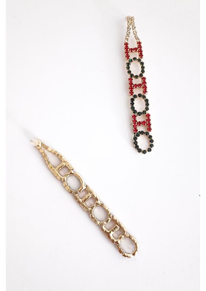 Ho Ho Ho Taşlı Yılbaşı Küpe fırsatları