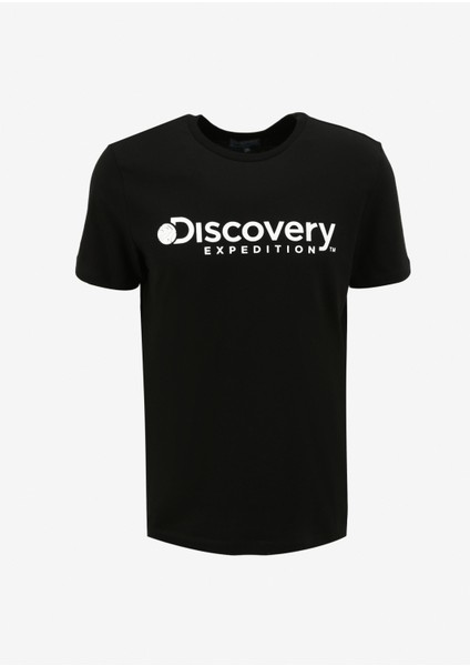Siyah Erkek Bisiklet Yaka T-Shirt D4SM-TST3290