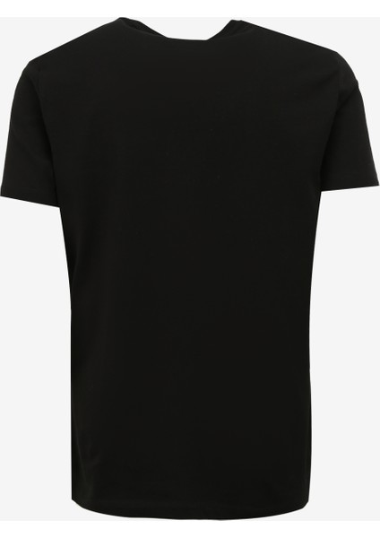 Siyah Erkek Bisiklet Yaka T-Shirt D4SM-TST3290
