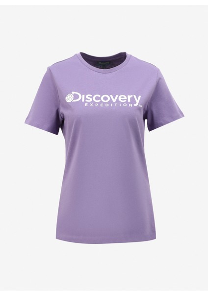 Lila Kadın Bisiklet Yaka T-Shirt D4SL-TST3053