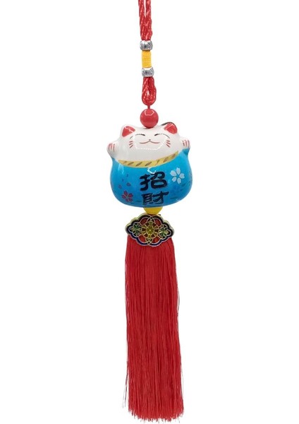 Feng Shui Maneki Neko Şans Kedisi Mavi No.2