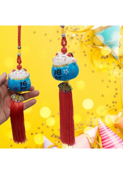 Feng Shui Maneki Neko Şans Kedisi Mavi No.2