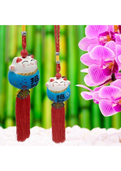 Feng Shui Maneki Neko Şans Kedisi Mavi No.2