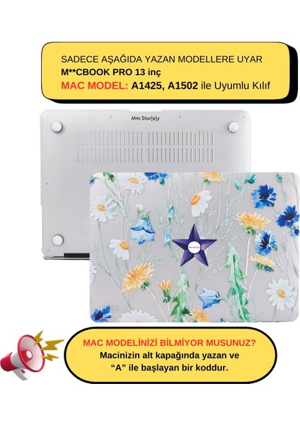 Macbook Pro Kılıf 13 inç Flower01 (Eski HDMI'lı Model 2012-2015) A1425 A1502 ile Uyumlu