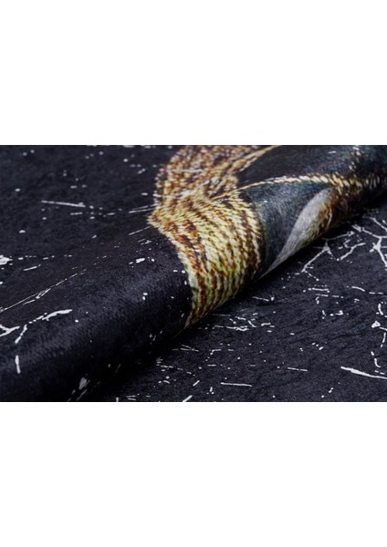 Modern Siyah Dijital Baskı Hipoalerjenik Kaymaz Taban Halı Yolluk fiyatları