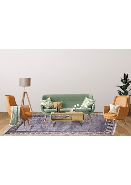 Modern Antrasit Dijital Baskı Hipoalerjenik Kaymaz Taban Halı Yolluk fırsatları