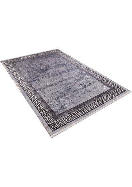 Modern Antrasit Dijital Baskı Hipoalerjenik Kaymaz Taban Halı Yolluk modelleri