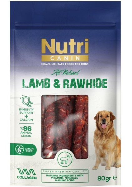 Rawhide Kuzu Eti Sarılı Kemik Köpek Ödülü 80 gr