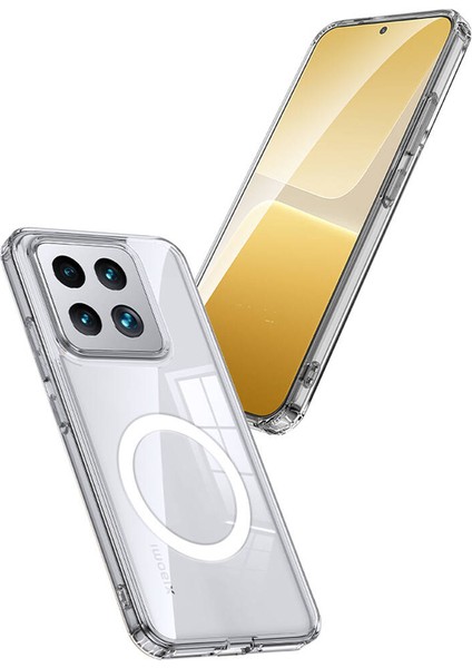 Xiaomi Mi 14 Kılıf Sert Pc Arka Yüzey Wireless Şarj Özellikli Flet Magsafe Kapak Şeffaf